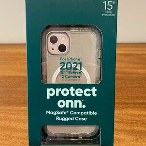 NEW, onn. MagSafe Compatible Rugged Case iPhone 2021 Pro, NIB one cover - Clear